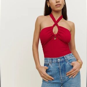 Reformation Emmanuel Knit Top Lipstick - Size S